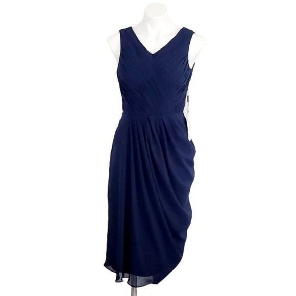 JJs House Dresses & Skirts - JJs House Knee-Length Chiffon Dress Navy